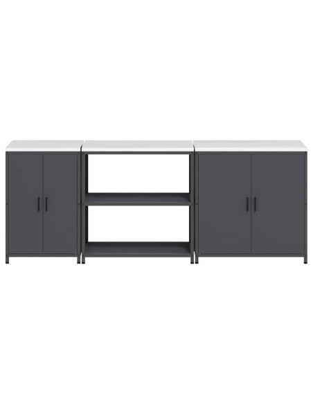 Set di Stoccaggio per Cucina 3 pcs Antracite 210 x 50 x 92 cm