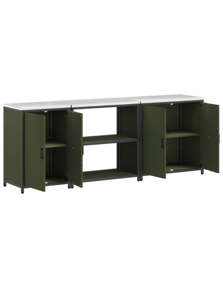 Set di Stoccaggio per Cucina 3 pcs Verde oliva 210 x 50 x 92 cm