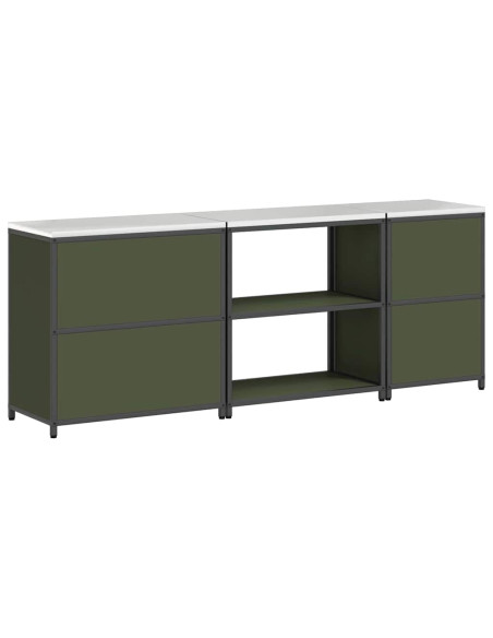 Set di Stoccaggio per Cucina 3 pcs Verde oliva 210 x 50 x 92 cm