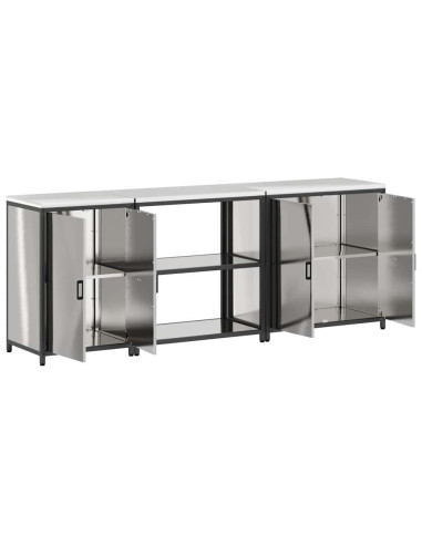 Set di Stoccaggio per Cucina 3 pcs Argento Acciaio inossidabile