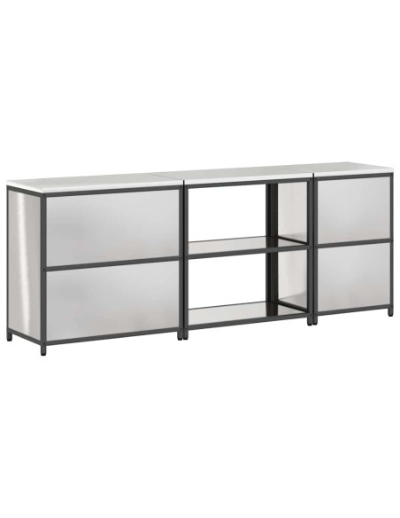 Set di Stoccaggio per Cucina 3 pcs Argento 210 x 50 x 92 cm