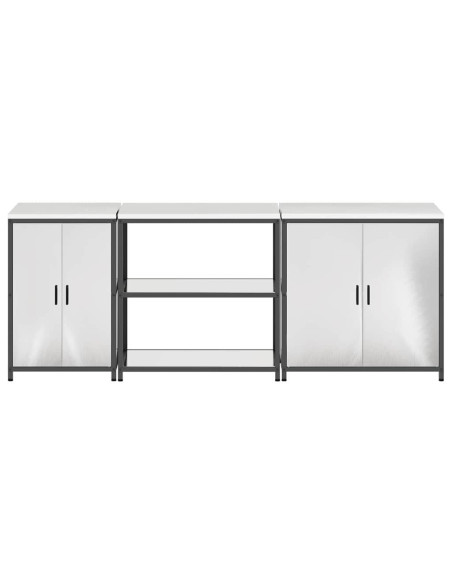 Set di Stoccaggio per Cucina 3 pcs Argento 210 x 50 x 92 cm