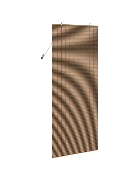 Tenda a rullo con tende Marrone 80 x 220 cm Bambù