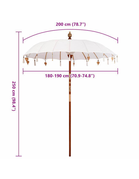 Parasol Balinese Crema 185 x 185 x 260 cm