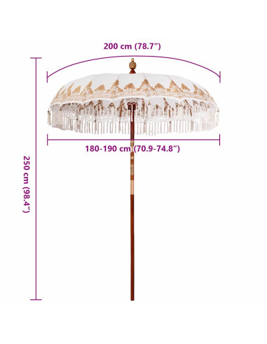 Parasol Balinese Crema 185 x 185 x 260 cm