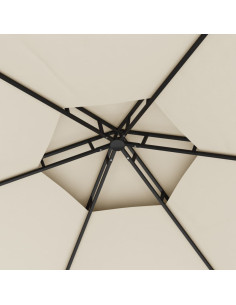 Gazebo con Pareti Laterali 3,1x2,7 m Crema