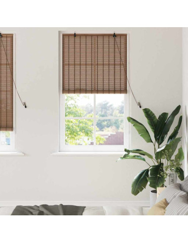 Tenda a rullo con tende Marrone 90 x 220 cm Bambù