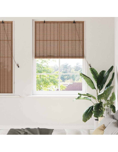 Tenda a rullo con tende Marrone 110 x 160 cm Bambù