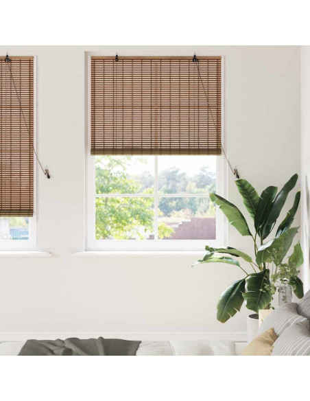 Tenda a rullo con tende Marrone 110 x 220 cm Bambù