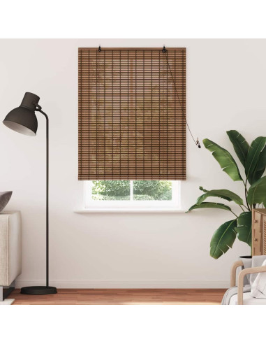 Tenda a rullo con tende Marrone 120 x 220 cm Bambù