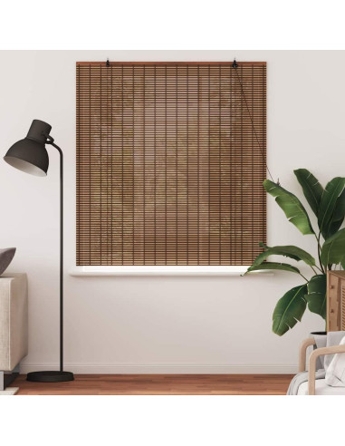 Tenda a rullo con tende Marrone 140 x 160 cm Bambù