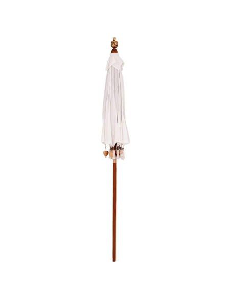 Ombrellone Crema x 250 cm Cotone e legno massello