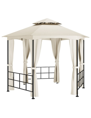 Gazebo con Pareti Laterali 3,1x2,7 m Crema