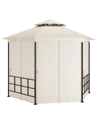 Gazebo con Pareti Laterali 3,1x2,7 m Crema