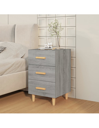 Comodino Grigio Sonoma 40x40x66 cm in Legno Multistrato