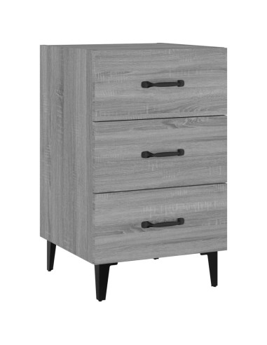 Comodino Grigio Sonoma 40x40x66 cm in Legno Multistrato