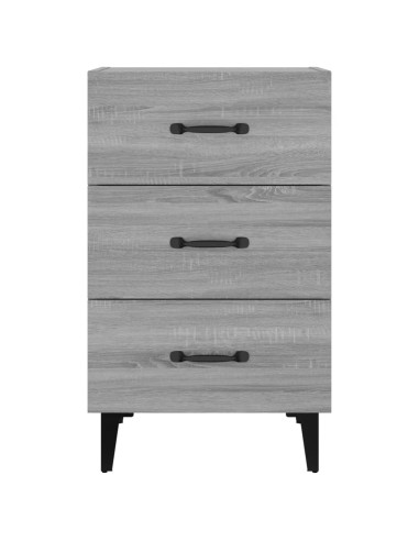 Comodino Grigio Sonoma 40x40x66 cm in Legno Multistrato