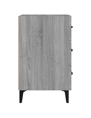 Comodino Grigio Sonoma 40x40x66 cm in Legno Multistrato