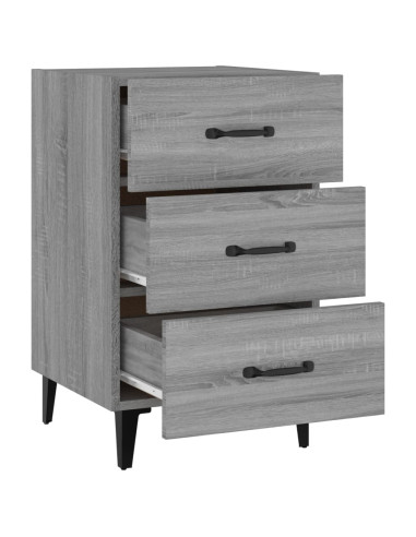 Comodino Grigio Sonoma 40x40x66 cm in Legno Multistrato