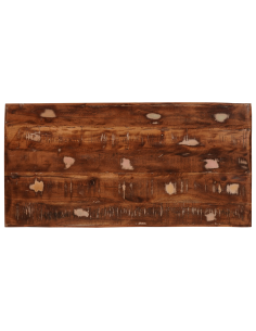 Tavolo da Trucco con specchio Marrone Legno Recuperato Massello