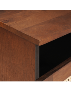 Mobile TV Marrone 80 x 33,5 x 46 cm Legno di mango massello 2