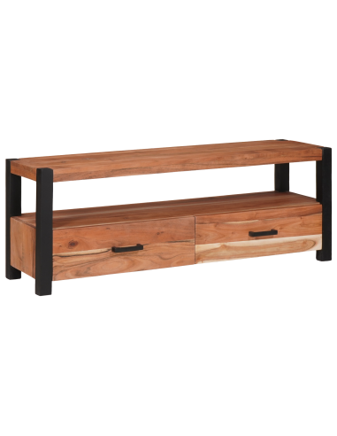 Mobile TV Marrone 110 x 30 x 40 cm legno massello di acacia