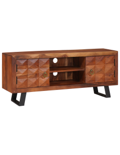 Mobile TV con lo scaffale marrone ambrato 112 x 30 x 48 cm 2