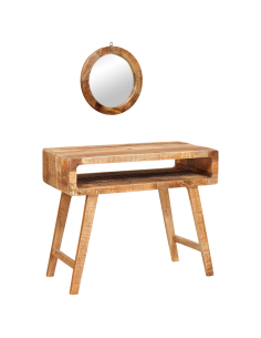 Tavolo da Trucco con specchio Marrone Legno di mango massello 2
