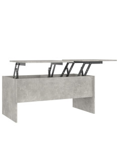 Tavolino Grigio Cemento 102x50,5x46,5 cm in Legno Multistrato