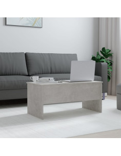 Tavolino Grigio Cemento 102x50,5x46,5 cm in Legno Multistrato 2