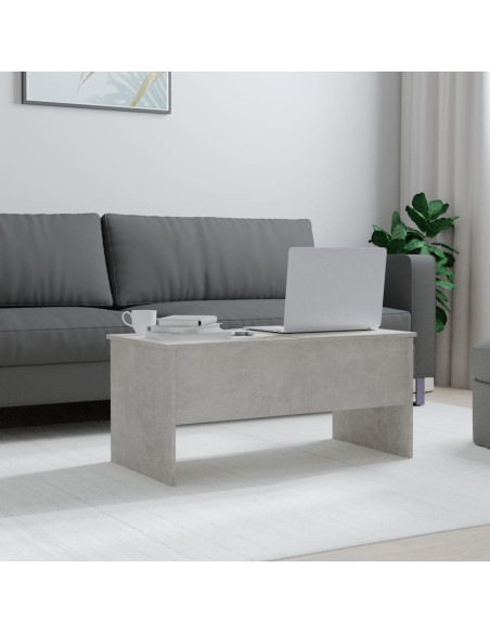Tavolino Grigio Cemento 102x50,5x46,5 cm in Legno Multistrato