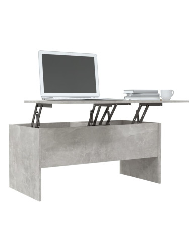 Tavolino Grigio Cemento 102x50,5x46,5 cm in Legno Multistrato