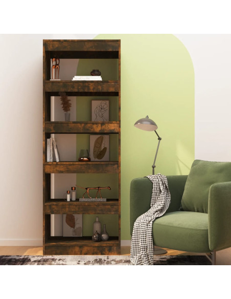 Libreria/Divisorio Rovere Fumo 60x30x166 cm in Truciolato