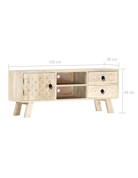 Mobile Porta TV 110x30x44 cm in Legno Massello di Mango