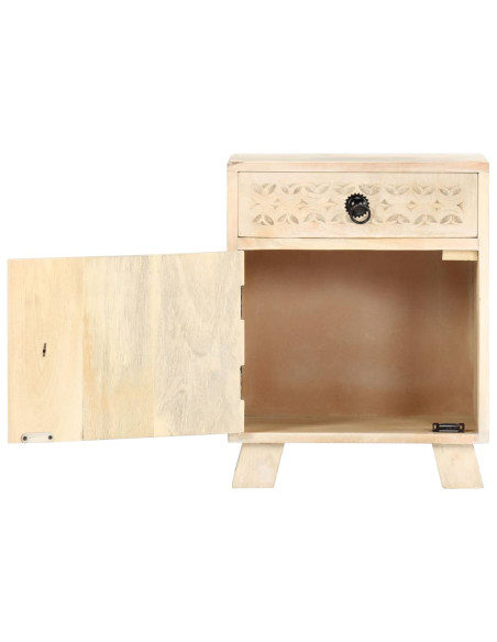 Comodino 40x30x50 cm in Legno Massello di Mango