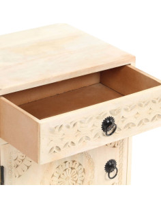 Comodino 40x30x50 cm in Legno Massello di Mango 2