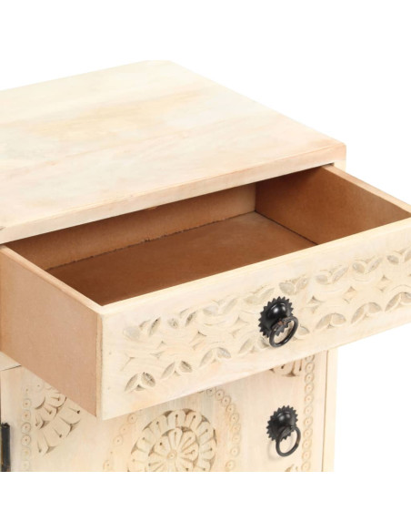 Comodino 40x30x50 cm in Legno Massello di Mango