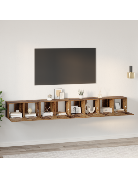 Set mobile TV 4 pcs Legno Antico Media 30 x 60 x 30.5 cm