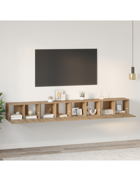 Set mobile TV 4 pcs Rovere artigianale 60 x 30 x 30 cm