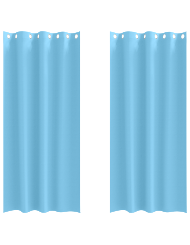Tende Blackout con Anelli 2 pcs Blu Chiaro 245 x 140 cm