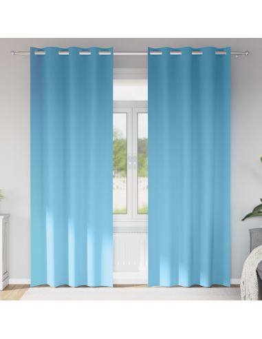 Tende Blackout con Anelli 2 pcs Blu Chiaro 245 x 140 cm