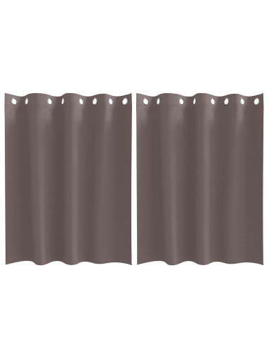 Tende Blackout con Anelli 2 pcs Marrone Scuro 140 x 140 cm