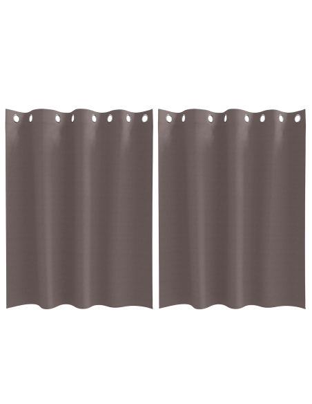 Tende Blackout con Anelli 2 pcs Marrone Scuro 140 x 140 cm