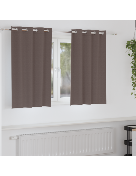 Tende con tende 2 pcs Marrone scuro 140 x 140 cm Poliestere
