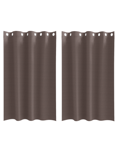 Tende Blackout con Anelli 2 pcs Marrone Scuro 175 x 140 cm