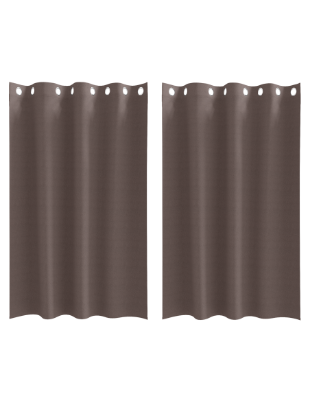 Tende Blackout con Anelli 2 pcs Marrone Scuro 175 x 140 cm