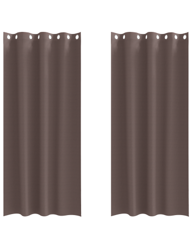 Tende Blackout con Anelli 2 pcs Marrone Scuro 245 x 140 cm