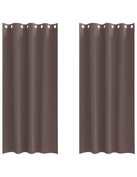 Tende Blackout con Anelli 2 pcs Marrone Scuro 260 x 140 cm