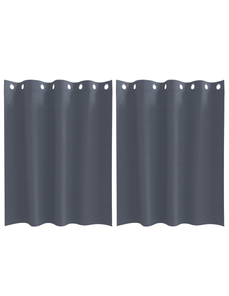 Tende Blackout con Anelli 2 pcs Antracite 140 x 140 cm