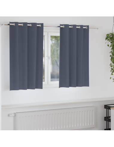 Tende Blackout con Anelli 2 pcs Antracite 140 x 140 cm